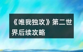 《唯我獨攻》第二世界后續(xù)攻略