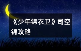《少年錦衣衛(wèi)》司空錦攻略