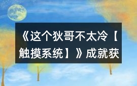 《這個狄哥不太冷【觸摸系統】》成就獲得攻略