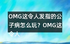 OMG這令人發指的公子病怎么玩？OMG這令人發指的公子病攻略