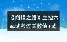 《巔峰之路》主控六武武考過(guò)關(guān)數(shù)值+武考第一數(shù)值