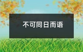 不可同日而語