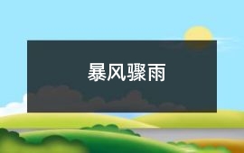 暴風(fēng)驟雨